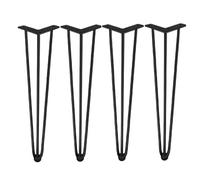 10-102CM Pieds de Table en épingle à Cheveux Noir Ensemble de 4 Banc Bureau Salle à Manger Table d'appoint chaises Pieds de Meubles en Acier au Carbone(66cm)