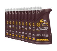 10 (10x1) Litre 7830 Mannol SAE 20W-50 Moto/Quad Huile Moteur / Pour Jaso MA2