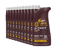 10 (10x1) Litre Mannol 10W-40 4-Takt Plus Huile de Moto Jaso MA2