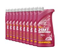 10 (10x1) Litre MANNOL 2-Takt Snowpower Mélange Huile F.Schneemobile Api TC Fd