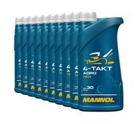 10 (10x1) Litre Mannol 4-Takt Agro SAE 30 Huile pour Tondeuse à Gazon , Machine