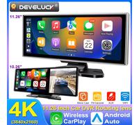 10/11.26 pouces Dash Cam 4K voiture DVR sans fil Carplay et Android Auto GPS Navigation enregistreur vidéo tableau de bord double objectif Wifi FM AUX