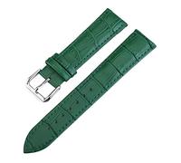 10/12/13/14/15/16/17/18/19/20/22/24mm couleurs vives en cuir véritable bracelets de montre respectueux de la peau pour hommes femmes montre à Quartz, Vert, 17mm
