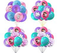 10/15 pièces 12 pouces Gabby maison de poupée chat Latex paillettes ballon ensemble bébé douche fête ballon décoration fille fête d'anniversaire fournitures 15pcs