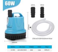 10/18/25/45/60/85/105W pompe à eau Submersible pompe de circulation d'aquarium filtre pompe d'aspiration inférieure pompe à eau d'aquarium - Type 60W x P2-EU Plug