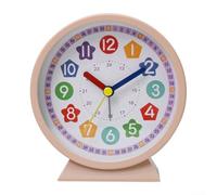 10,2 cm, horloge d'apprentissage pour enfants, alarme analogique colorée pour enseigner l'heure d'une manière amusante et attrayante (rose élégant)