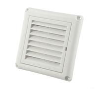 10,2 cm - Housse de ventilation extérieure - En plastique ABS - Grille d'air avec persienne - Écran de ventilation pour salle de bain - Blanc