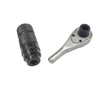 10,2 cm pour 1 mini clé à cliquet avec mécanisme à cliquet bidirectionnel et structure amovible, compatible avec les embouts de tournevis de 6,35 mm, avec poignée antidérapante et rotation à 5 degrés