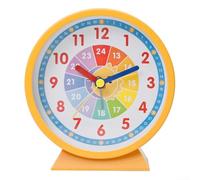 10,2 cm pour l'apprentissage des enfants, alarme analogique colorée pour enseigner l'heure de manière amusante et engageante (orange)
