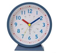 10,2 cm pour l'apprentissage des enfants, alarme analogique colorée pour enseigner l'heure d'une manière amusante et engageante (bleu)