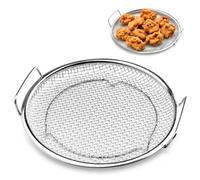 10.2 Grille à frire en acier inoxydable à double poignée, crépine huile | Multi-usage pour la friture/la cuisson, double poignées, drainage rapide, acier de qualité alimentaire.