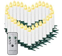 10/20/30/40 Bougies de Noël LED Guirlande lumineuse de bougies Bougies de Noël Bougies d'arbre de Noël avec télécommande sans fil, Weiss, 20er