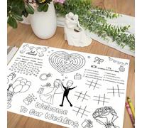 10/20/30/50 pièces Cartes de jeu pour invités thème gâteau en forme de cœur pour mariage et événement, cartes interactives de coloriage papier noir & blanc avec mots croisés et tic-tac-toe, faveur de 