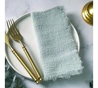 10/20/30/50pcs 42 * 42cm Gaze De Coton Bleu Marine Serviette Rustique Sets De Table Serviette en Gaze Serviette en étamine Serviette avec Frange, Greyish Green, 30PCS
