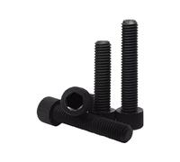 10/20/30/50pcs M3 M4 M5 M6 M8 tête de tasse en Nylon noir vis à douille hexagonale cylindrique plastique goujons d'isolation moletés noirs(5mm,M3 50pc)