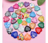 10/20/30 Cristaux de guérison en forme de cœur mini aléatoires, cristaux naturels de poche. Ensemble combiné de pierres précieuses polies en forme de cœur, quartz rose, améthyste. Lot en gros, équilib