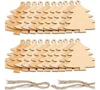 10/20/30pcs Ornements de Noël Décoratifs Suspendus en Bois Sculpté DIY Style Rustique Décoration Maison Accessoires Cadeaux Expédiés Aléatoirement Bois composite
