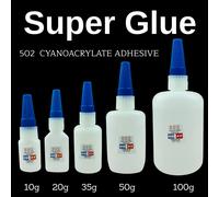 10/20/35/50/100g 502 Super colle Cyanoacrylate instantanée forte adhésif à séchage rapide pour Caremic plastique artisanat bijoux jouets chaussures 10g 1 flacon