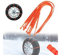 10/20/40/80/100pcs Universal Reusable Anti-Skid Nylon Tire Chains, Snow Chains for Car Tires, 35in Adjustable Zip Tie Snow Traction Cables for Emergency Car Truck SUV on Mud/Ice Road (20 pcs,Orange)