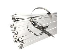 10 20 50 100 200 pièces 12mm 0.47 pouces enveloppe d'échappement multi-usages 304 en acier inoxydable attache de câble métallique attaches zippées autobloquantes(200PCS,12x400mm)