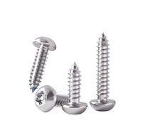 10/20/50/100/200 Pièces M2 .6 M3 .5 M4 M5 M6 304 Tête Cylindrique En Acier Inoxydable Ronde Prune Avec Aiguille De Poteau Vis À Bois Taraudeuses Antivol(18mm,M3.5 (50PCS))