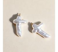 10/20/50/100 pièces Croix et perle DIY Pendentif, Boucles d'oreilles, Collier Bijoux Perles Baroques 10 pièces,100 pièces,50 pièces,20 piècesABS