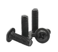 10/20/50/100 pièces M1.4 M2 M2.5 M3 M3.5 M4 M5 boulons à tête ronde à rainure transversale en acier au carbone noir(M1.4x6mm-100pcs)