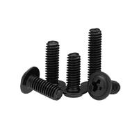 10/20/50/100 pièces M1.4 M2 M2.5 M3 M3.5 M4 M5 tête ronde en acier au carbone noir avec boulon à vis à collier de rondelle(M4x8mm (20pcs))