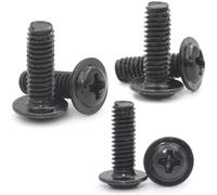 10/20/50/100 pièces M1.4 M2 M2.5 M3 M3.5 M4 M5 tête ronde Phillips noire avec boulon à vis à collier de rondelle(M5x8mm x20pcs)
