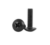 10/20/50/100 pièces M2 .5 M3 M4 M5 M6 vis à tête champignon noire longueur: 4mm-8mm(8mm,M4 20PCS)