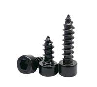10/20/50/100 pièces M2 M2.6 M3 M3.5 M4 M5 M6 noir en acier au carbone Allen hexagonale à six pans creux tête meubles bois vis autotaraudeuse(40mm,M6 10pcs)