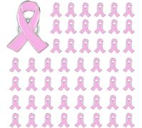10/20/50/100Pcs Pins Ruban Rose, Broche Octobre Rose Sensibilisation au Cancer du Sein Badge Épingles, Métal avec Boucle Papillon, pour la Sensibilisation au Cancer du Sein