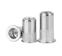 10/20/50 PIÈCES 304 En acier inoxydable Rivets Écrous Insérer Tête Plate Écrou Fileté Riveteuse Écrou Pistolet Outils Antirouille M3/M4/M5/M6/M8/M10/M12(20pcs,M5)