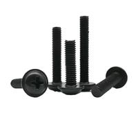 10/20/50 pièces M2 M3 M4 M5 M6 noir 304 tête ronde croisée en acier inoxydable avec vis de coussin boulon à cylindrique dents d'interface(M2.5x20mm 50Pcs)