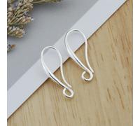10/20/50 pièces résultats de bijoux réel pur 925 bijoux en argent Sterling Six boucles d'oreilles Bail pincement fermoirs lisses et crochet d'oreille