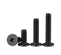 10/20/ 50pcs Black 304 Stainless Steel Cross Ultra Thin Flat Wafer Head Screw CM M1.6 M2 M2.5 M3 M4 M5 M6 For Laptop(8mm,M2.5 50pcs)
