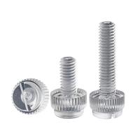 10/20/50pcs Blanc Noir Transparent Pc Nylon Circulaire Fendu Main Torsadé Vis Moletée Acrylique En Plastique M3M4M5M6M8(M3X6 50pcs)