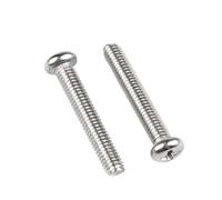 10/20/50pcs M1 .2 .4 .6 M2 .5 M3 M4 M5 M6 DIN7985 304 Vis à tête cylindrique ronde en acier inoxydable Longueur du boulon: 45mm-50mm(50mm,M2 50pcs)
