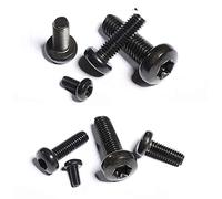 10/20/50pcs M2 .5 M3 M4 M5 M6 noir 304 A2-70 acier inoxydable GB2672 vis à tête cylindrique Torx Six lobes boulon ronde(25mm,20pcs M4)
