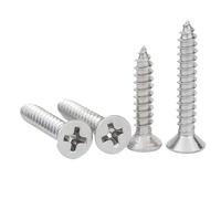 10/20/50pcs M3.5 .9 M4.2 .8 M5. M6.3 GB846 304 Vis À Bois Autotaraudeuse Tête Fraisée Plate En Acier Inoxydable(90mm,10pcs M5.5)