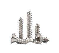 10/20/50pcs M3 .5 M4 M5 M6 304 vis taraudeuses à tête fraisée plate empreinte cruciforme en acier inoxydable longueur: 40mm-50mm(50mm,M3 X 50pcs)