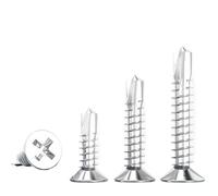 10/20/50pcs M3.9 M4.2 M4.8 M5.5 M6.3 304 acier inoxydable tête fraisée croisée vis autoperceuse vis à tête plate queue d'aronde(16mm,M6.3(20PCS))