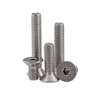 10/20/50pcs M4-0.7 316 Acier Inoxydable A4 70 Capuchons À Tête Plate Fraisée Vis Hexagonales Boulons DIN 7991(M4X20mm-20pcs)