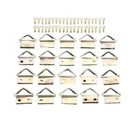 10/20 ensembles Triangle D anneau cadre Photo crochets suspendus Photo peinture à l'huile miroir or 16mm-25mm avec vis cintre support mural en alliage pour Photos(20sets Small)