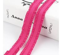 10/20 mètres Bandes élastiques extensibles 13 mm Double Volant Caoutchouc Dentelle Ruban Garnitures pour Vêtements Sangle en Nylon DIY Couture Accessoires-RoseRed,13mm-20Meters