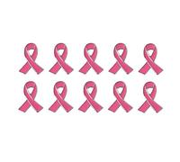 10/20 PCS Octobre Rose Broches Ruban Rose Badge Épingles Pins de Sensibilisation Au Cancer du Sein en Métal et Émail Coloré, pour Les Activités de Soutien Aux Soins des Femmes (10pcs-B)