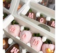 10/20 pièces boîtes d'emballage macaron, boîtes en papier à fenêtre à rabat pour pâtisseries et desserts, en carton blanc/brun, boîtes en papier pour biscuits et bonbons, boîtes cadeaux pour chocolats