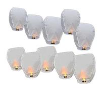 10/20 pièces Lanternes Volantes de Ciel Chinois, Couleur Blanc (Blanc, 20 PCS)