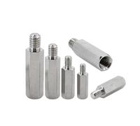 10-20 pièces M2-M6 colonnes d'isolation de support mâle et femelle hexagonales en acier inoxydable, vis de carte mère, utilisées for les produits électroniques(16mm (10Pcs),M6 (Head 8mm))