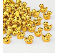 10/20 pièces Mini figurines de canetons dorés, petits ornements décoratifs en or de canard, convient pour le jardinage de fées DIY, cadeaux d'anniversaire, artisanat de micro-paysage, contenants en ve